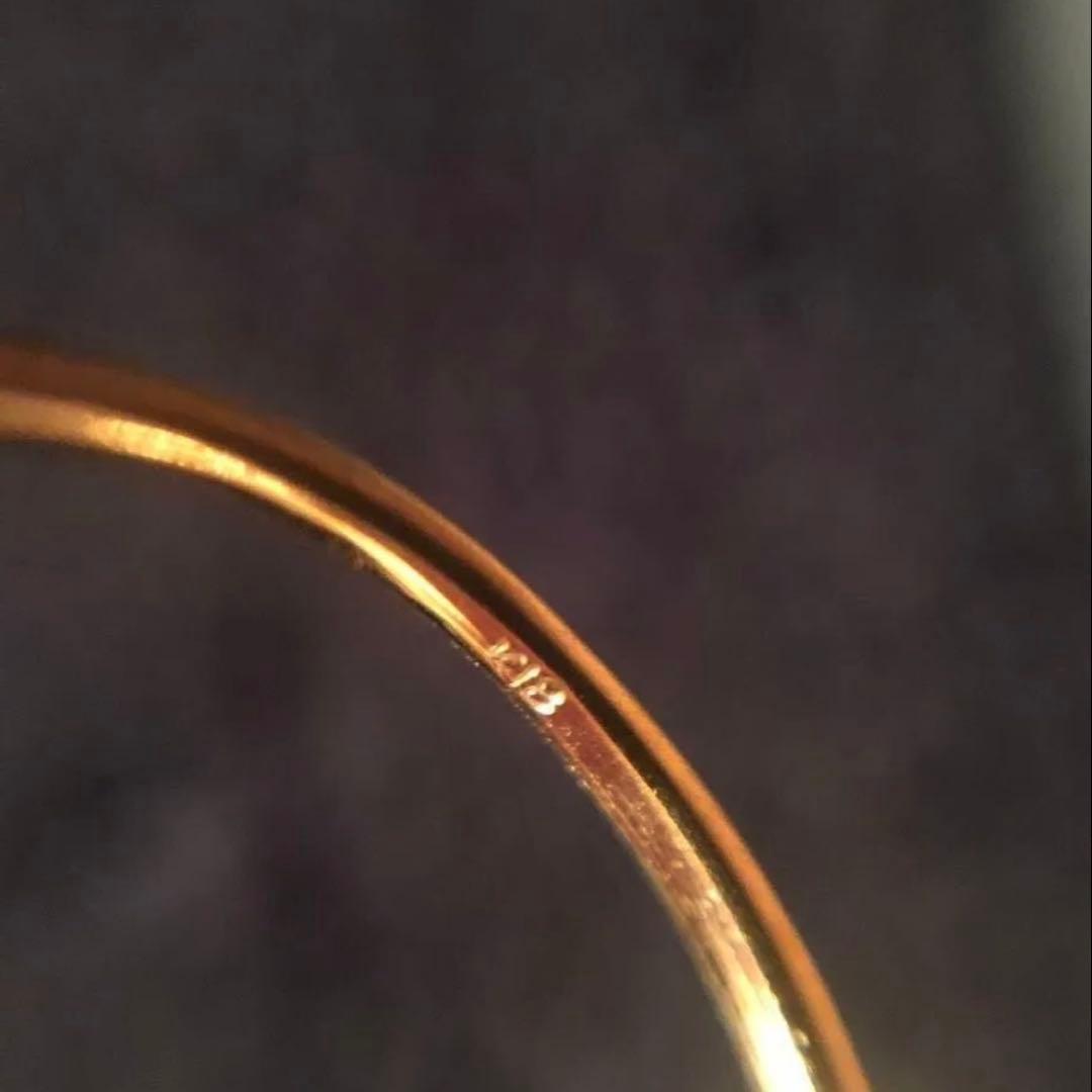 パステルカラーエメラルド　K18 リング　12号