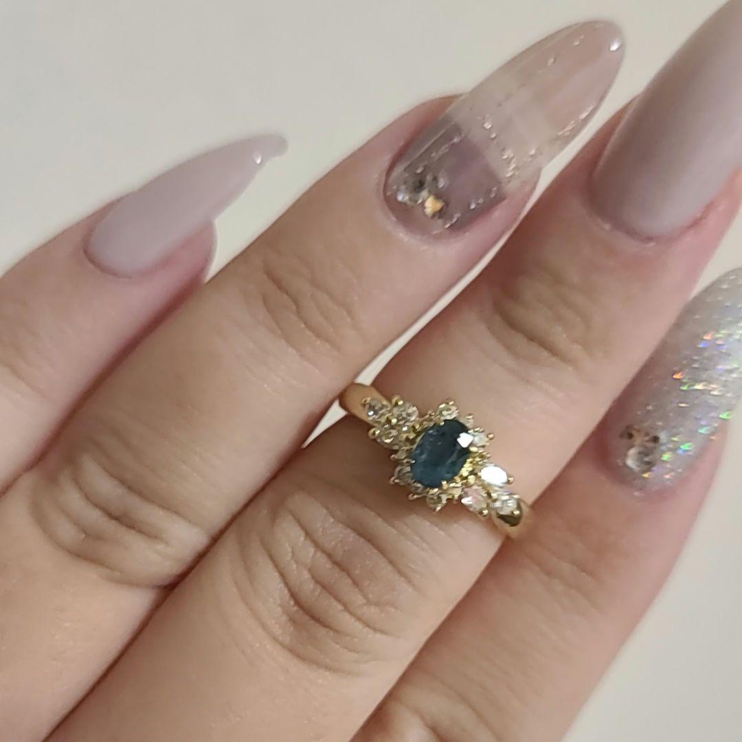 とらさま専用❤️濃色エイトリータ❤️パライバトルマリン　非加熱　リング　k18