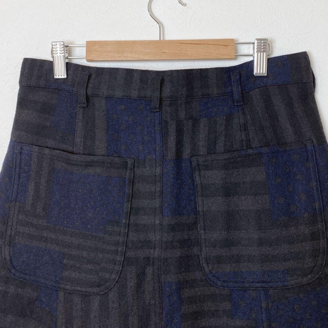 美品✨COMME des GARCONS ウール総柄サルエルパンツ S