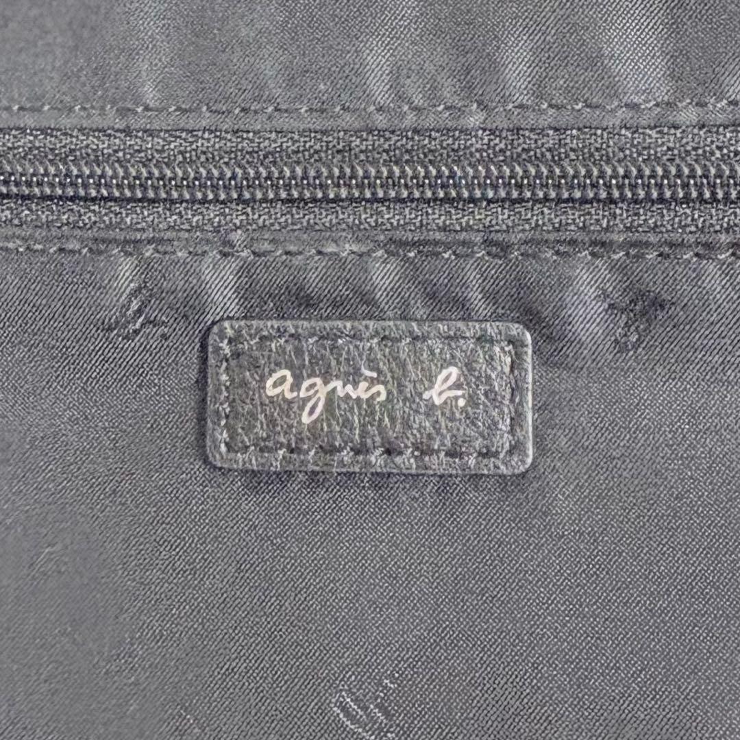 ◆アニエスベー◆ショルダーバッグ エンボスロゴ レザー 黒 サコッシュ