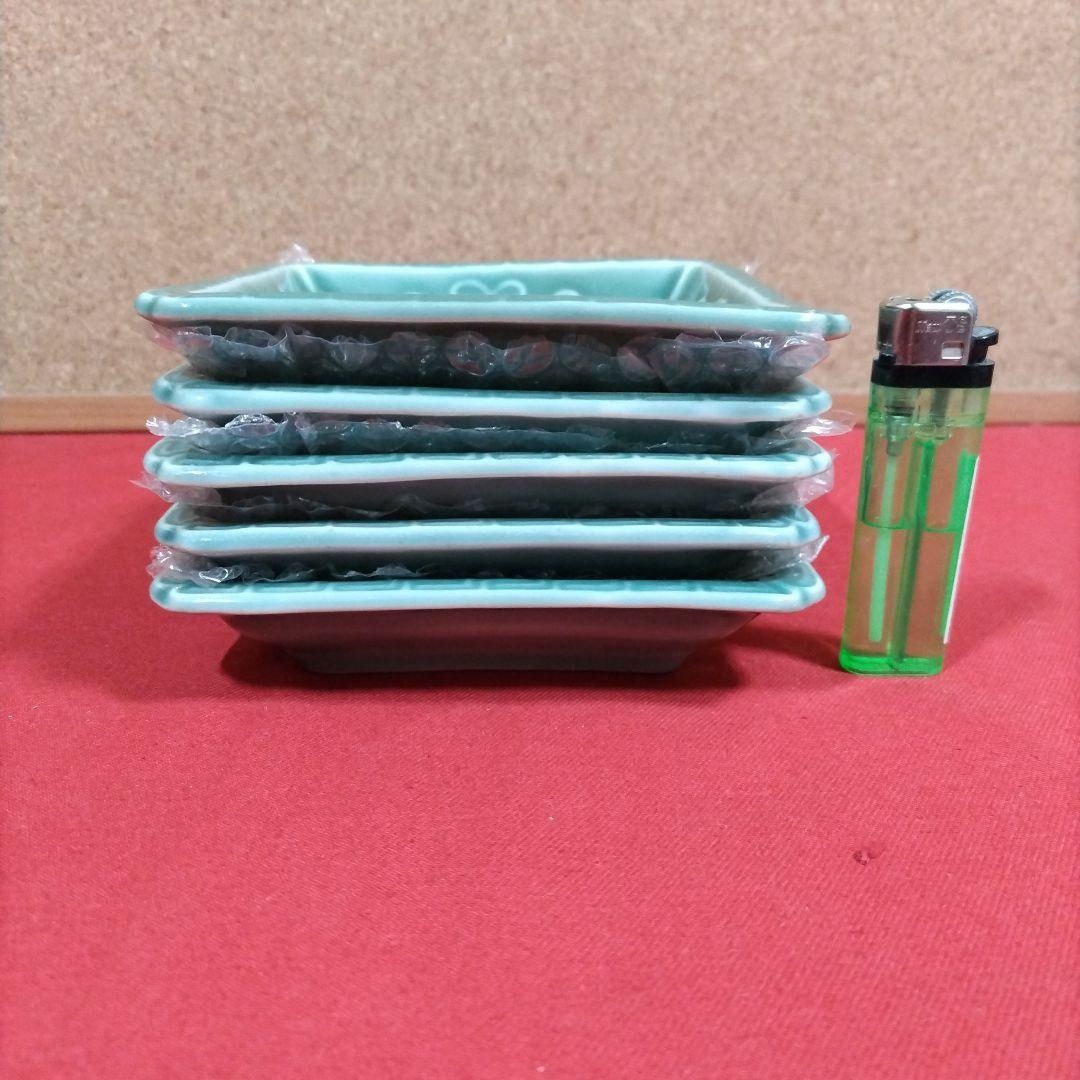 青磁の四方皿5枚揃 五陶 菓子皿 懐石料理 明治期 茶道具の通販はau