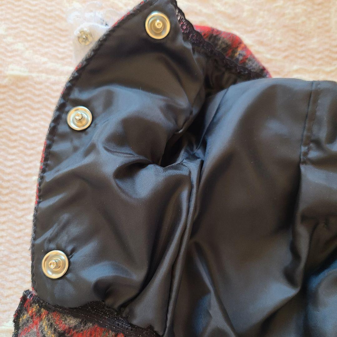 犬服 プルジャム イングランドウールタータンチェック コートワンピース
