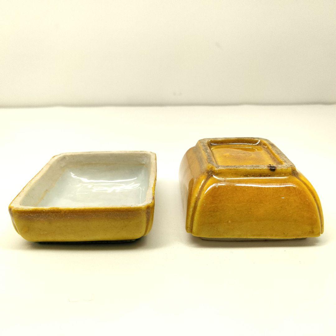 X290 古九谷 交趾額梅香合 初代 須田清華造 吸江斎書付