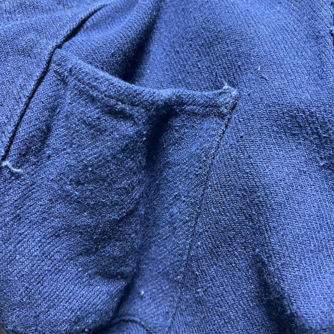 【希少】30s フレンチヴィンテージ インディゴ コットンリネン ジャケット