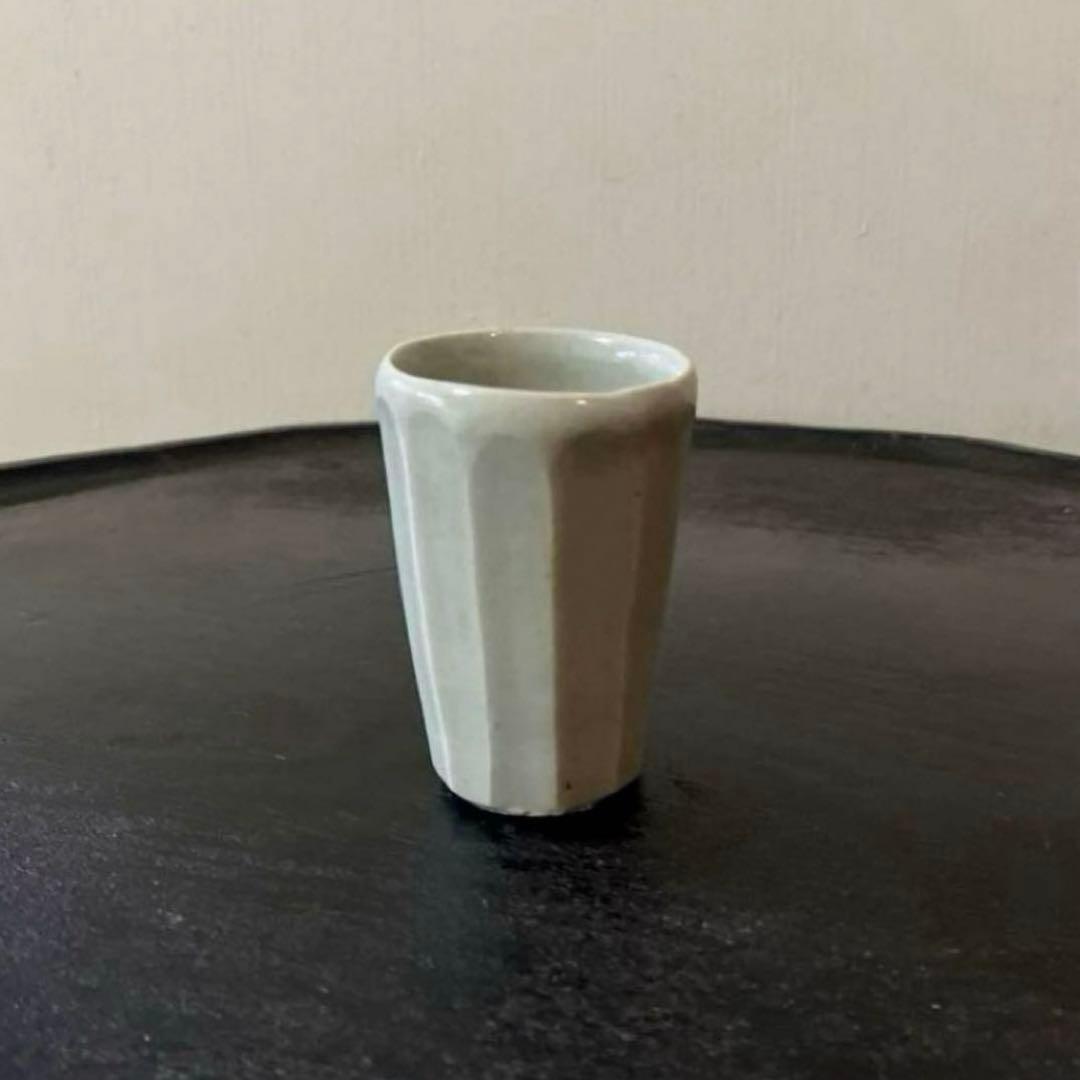 李朝面取筒盃　酒器　白磁　秦秀雄　浅川伯教　韓国アンティーク　朝鮮骨董　徳利