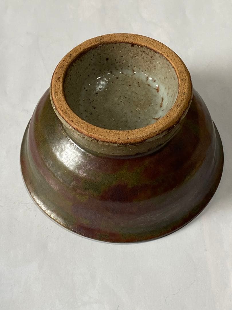 ♢民藝 ぐい呑み 益子焼 濱田庄司 柿釉 酒器 昭和時代初期