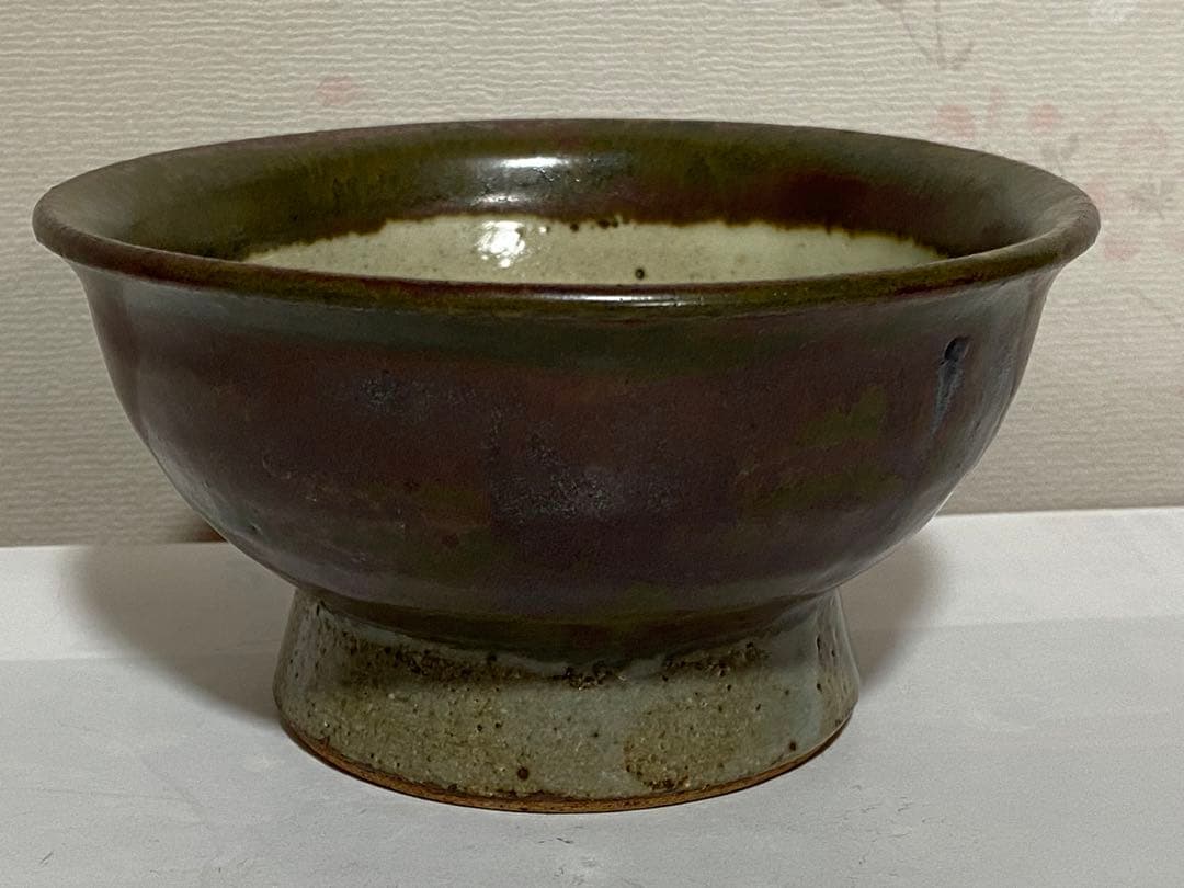 ♢民藝 ぐい呑み 益子焼 濱田庄司 柿釉 酒器 昭和時代初期