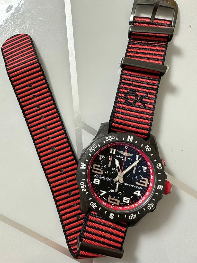 ブライトリング純正　ナイロンベルト赤