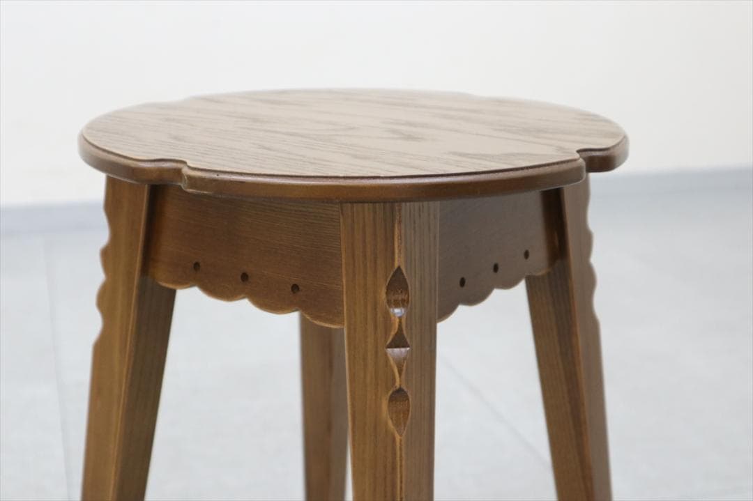 パリの雑貨屋 F-23 スツール 丸イス 丸椅子 木製 腰掛 椅子 玄関 チェア