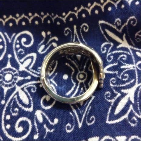 【希少】60s フラワーモチーフ スプーンリング シルバー 19号