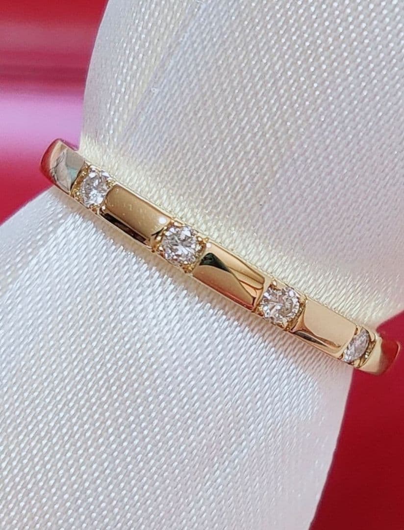 新入荷 未使用品 k18 天然ダイヤモンド 0.10ct リング