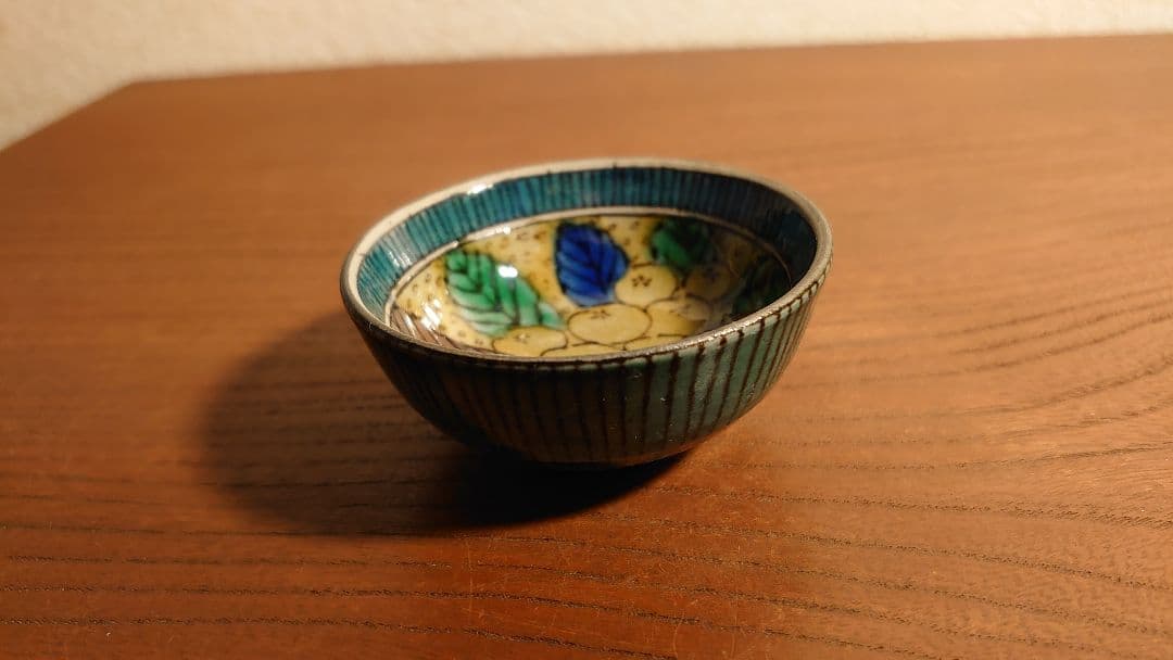 九谷焼　青九谷　青手　吉田屋窯　松山窯　宮本窯　アンティーク九谷　江戸期　１客