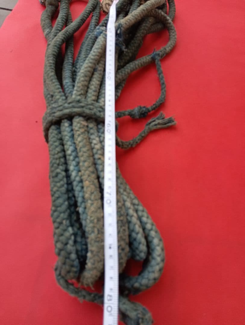 江戸時代後期幕末頃阿波淡路國徳島藩蜂須賀家知行地内武家旧家蔵出藍染武具馬具根付綱