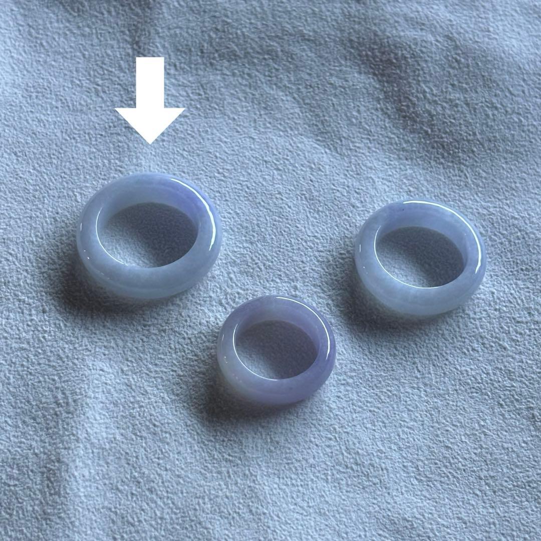 ミャンマー産 天然本翡翠（A貨） ラベンダー色 14号　くり抜きリング