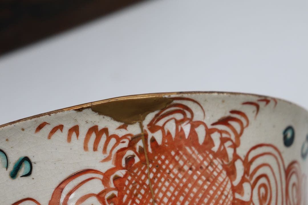 中国　明時代　紅釉大鉢　木箱入　送料込み0521