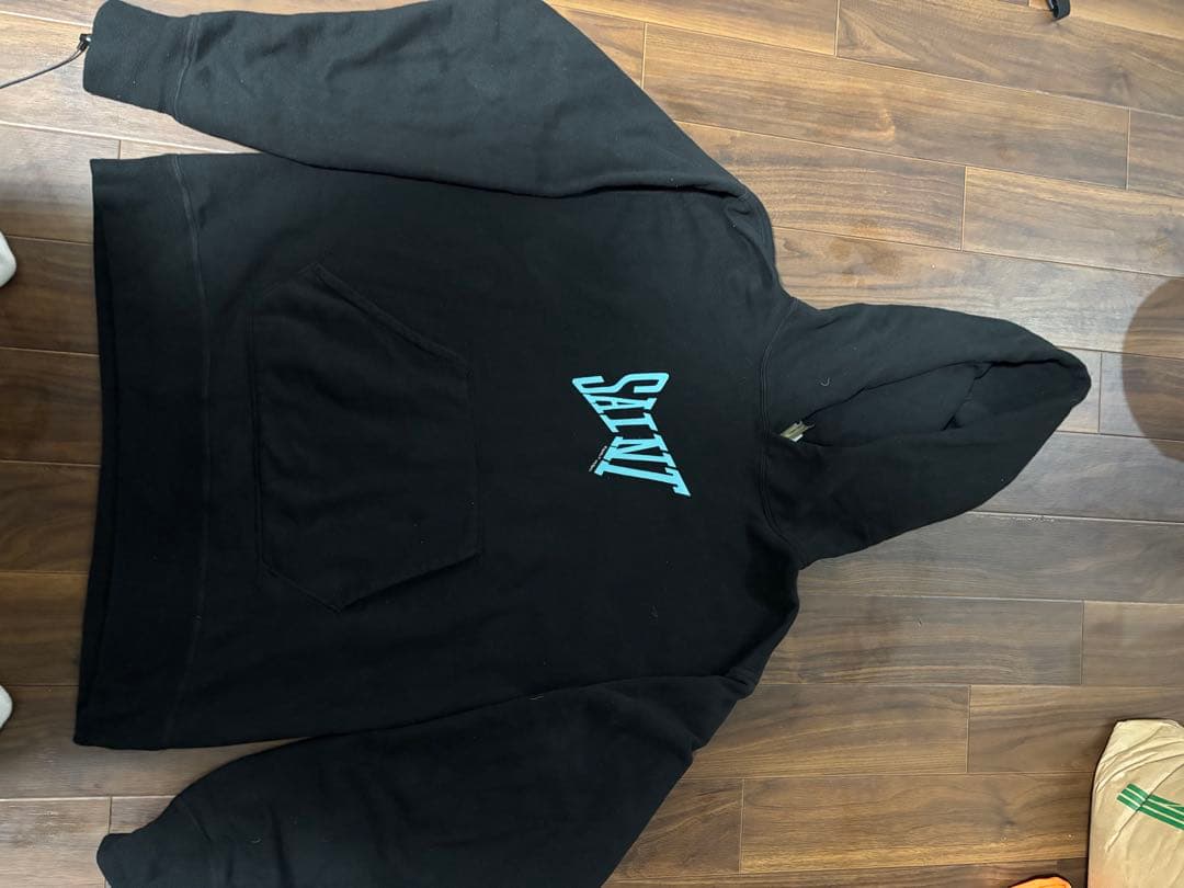 SAINT Mxxxxxx ロゴプリントプルオーバーパーカー メンズ L