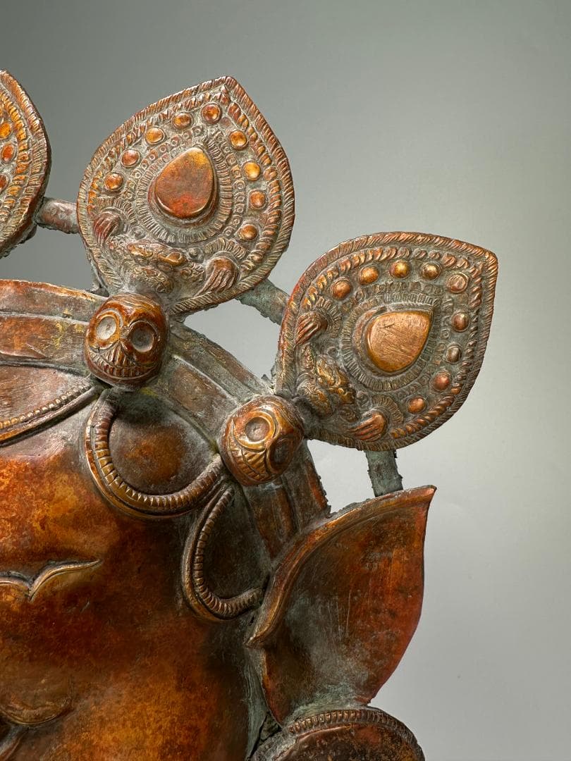 仏教美術 18世紀頃喜馬拉雅仏教 ヒマラヤ銅製面具 ヴァラーハ像 婆利迦古物