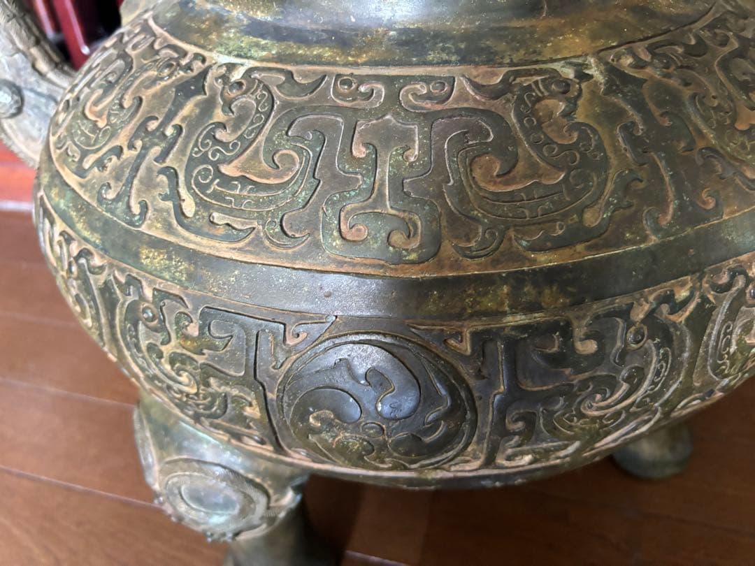 中国古美術 特大青銅器 盉 高さ：約50cm 重さ：約10kg