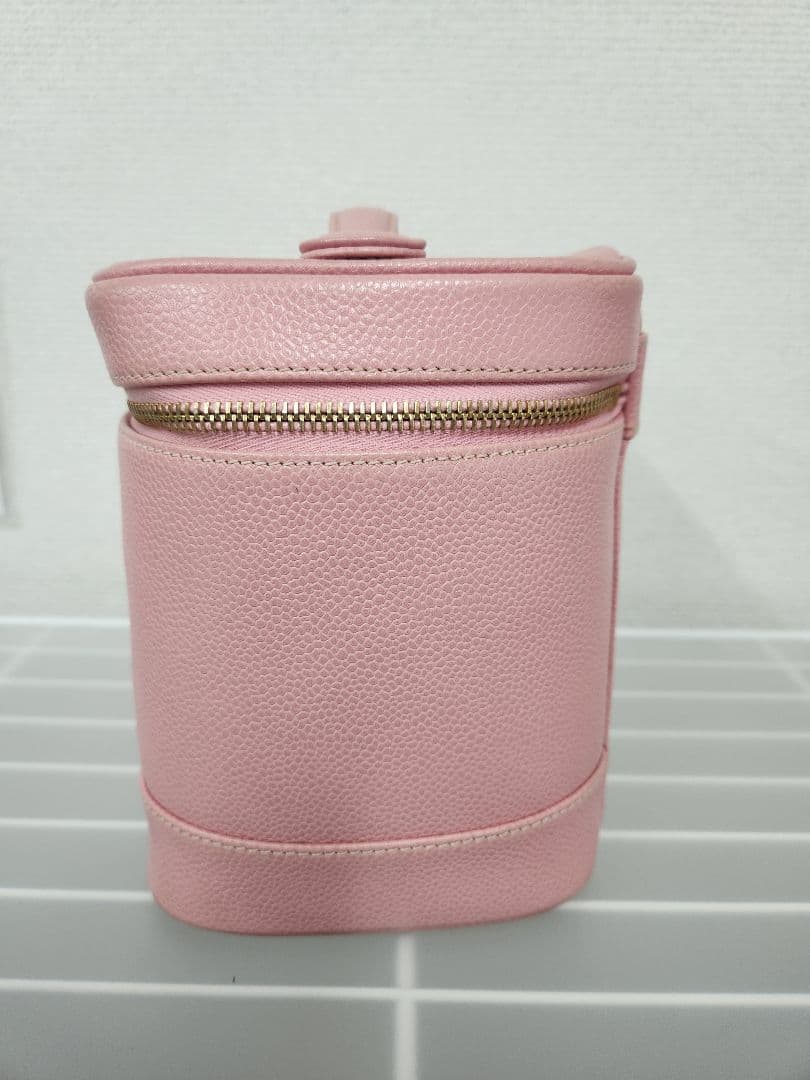 シャネル　キャビア　バニティバッグ　ピンク　コスメ　ハンド