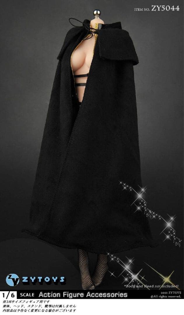 1/6フィギュア用衣装 レディースフード付きケープコート セット zy5044