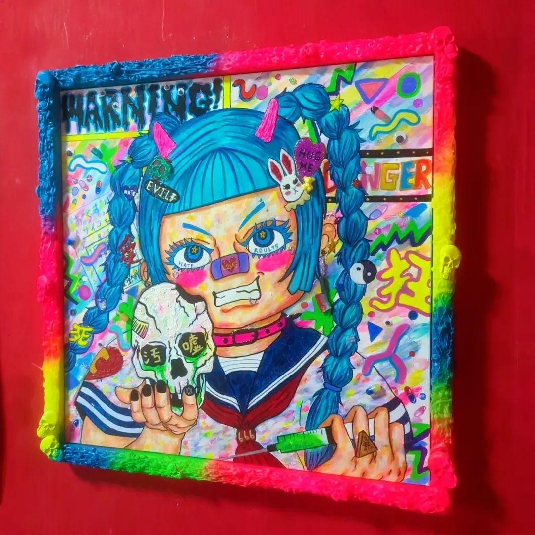 【一点物/額つき】Warning Psycho Girl【S10号】