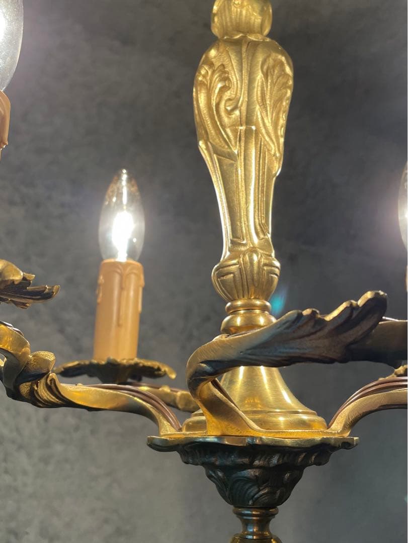 フランス アンティーク シャンデリア 4灯 キャンドル ライト 吊り下げ