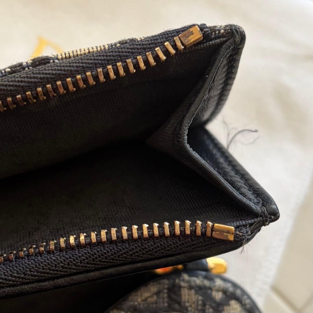 Christian Dior 三つ折り財布 トロッター サドル