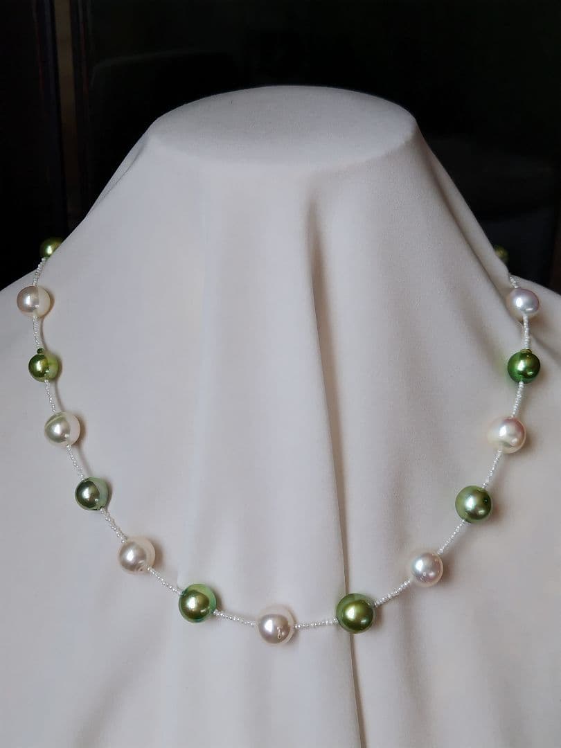 アコヤ真珠 あこや砂ケシパール オメガ風ネックレス