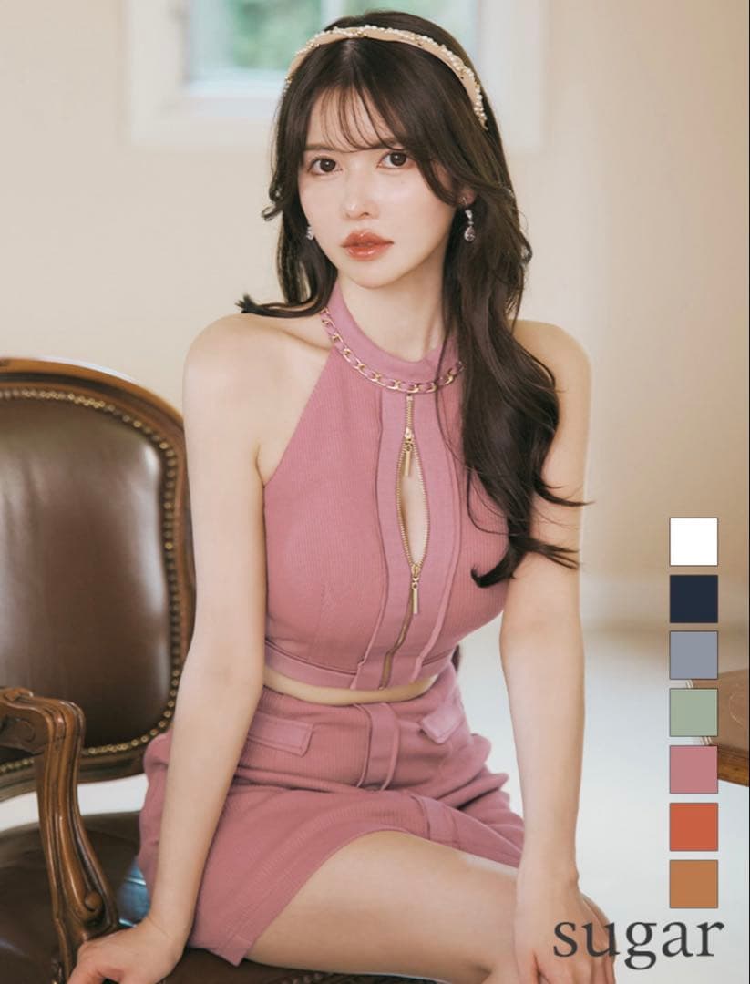 め*ん様 【Glossy/グロッシー】フロントジッパー/タイト/セットアップ/キ