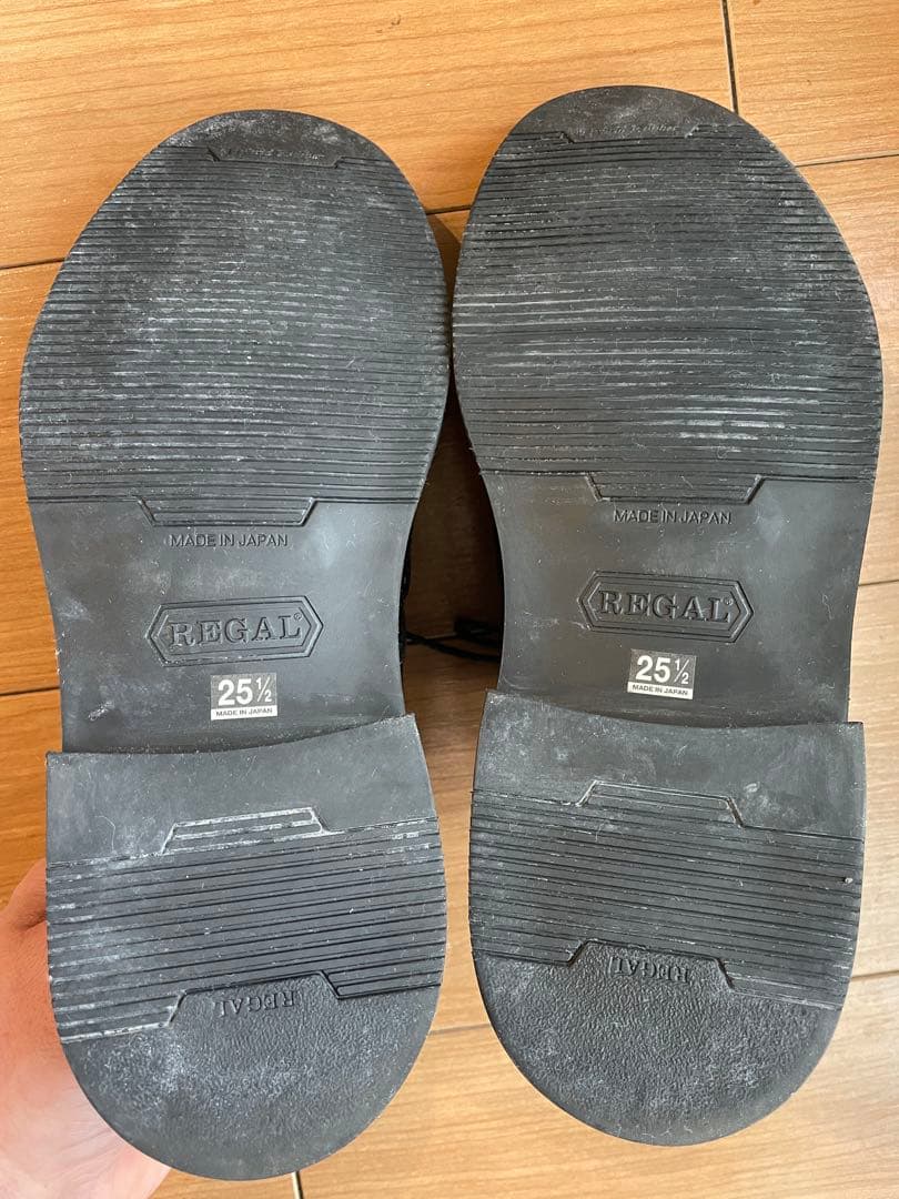 2度のみ着用 リーガル ウイングチップ 黒 ブラック 25.5cm