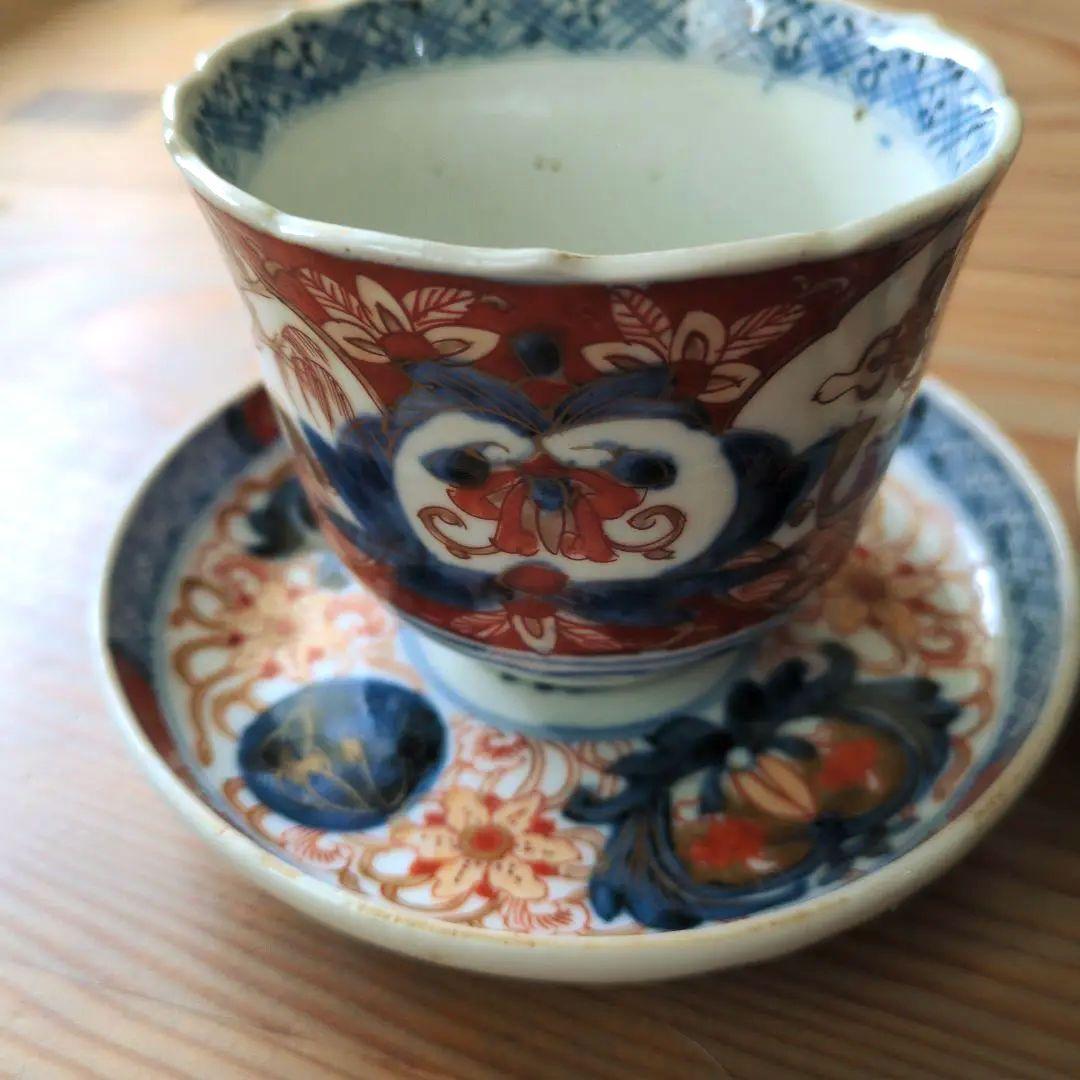 古伊万里　富喜長春蕎麦猪口と小皿　アンティーク