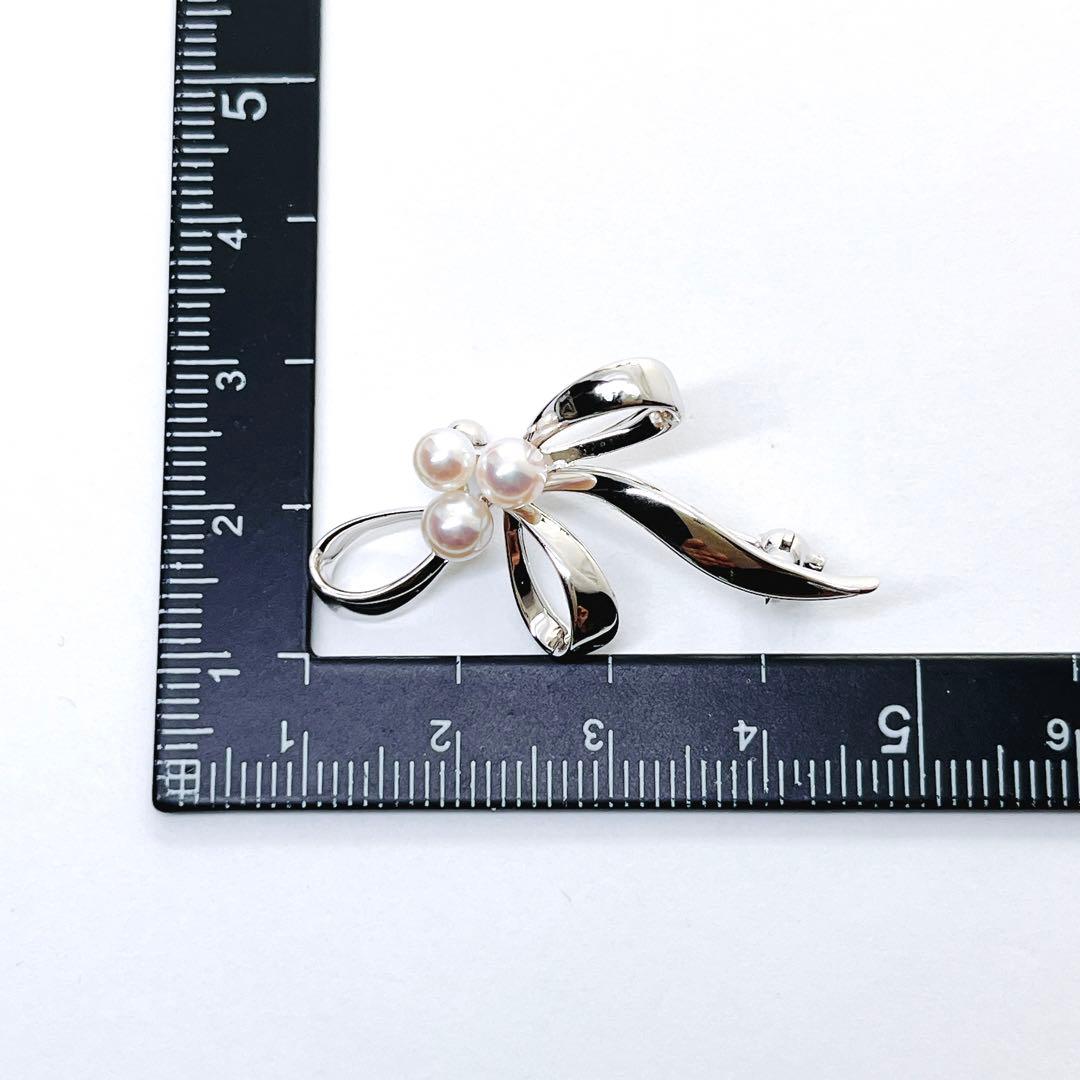 未使用品】✨MIKIMOTO ミキモト パール ブローチ コサージュ リボン