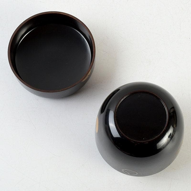 茶道具 塗師 幸悦作 つぼつぼ蒔絵 中棗 共箱 V 9389