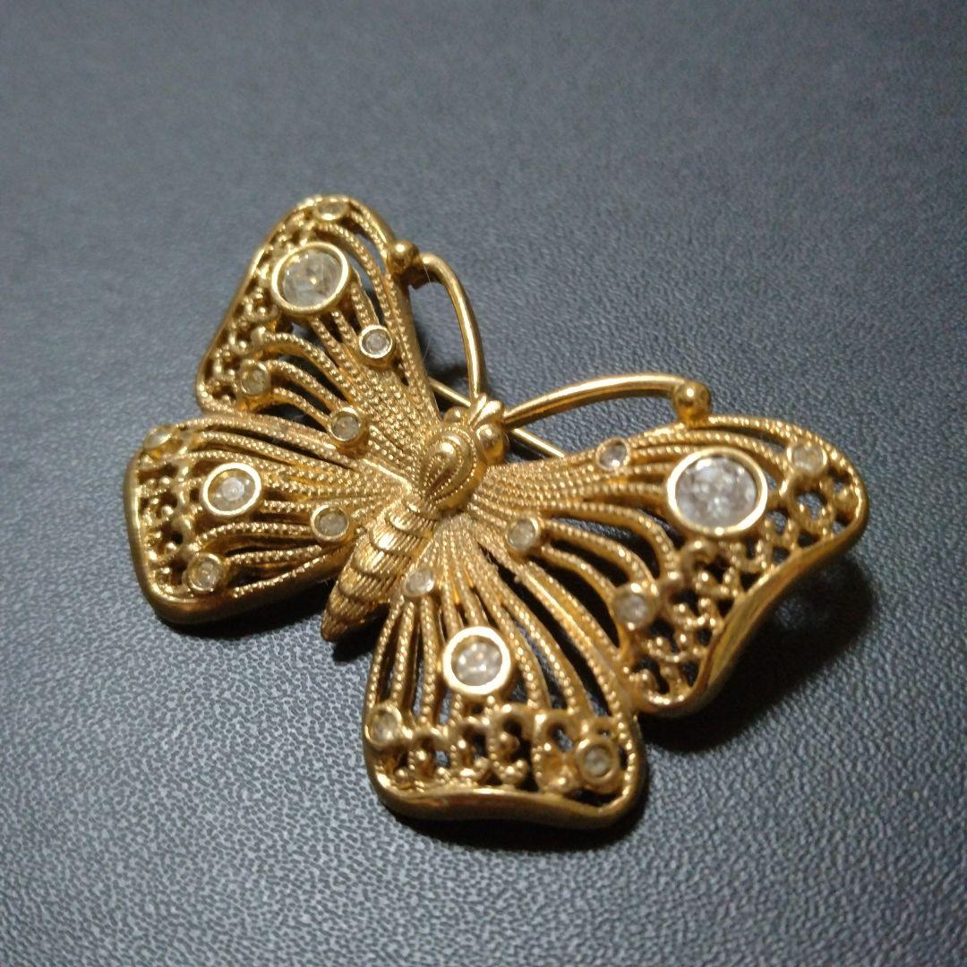 Christian Dior 蝶のブローチ ヴィンテージ フィリグリーデザイン