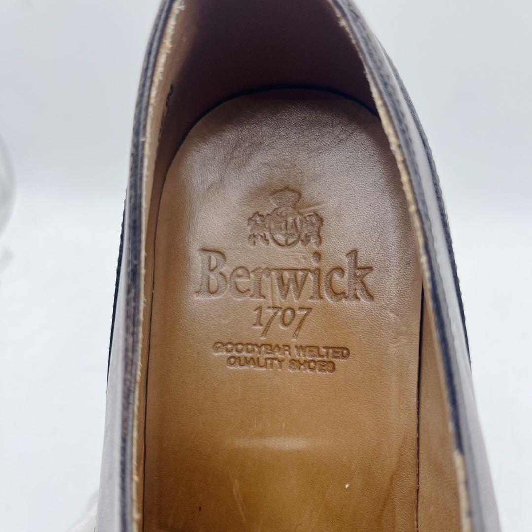 箱 シューツリー付✨バーウィック 4477 Uチップ ビブラム 6.5 ブラウン