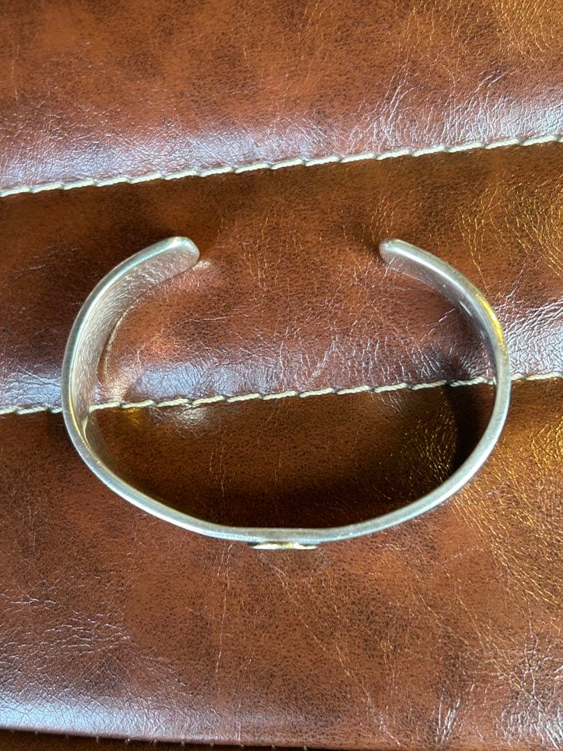 シルバー925×k18 平打ちバングル　マリア　18金