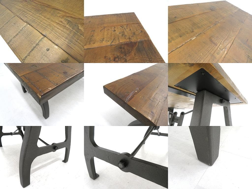 展示品　クラッシュゲート　クランキー　ダイニングテーブル　作業台　無垢材