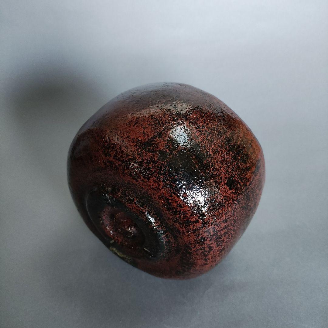 初代 檜垣崇楽 黒紅釉茶碗 楽茶碗 桂窯