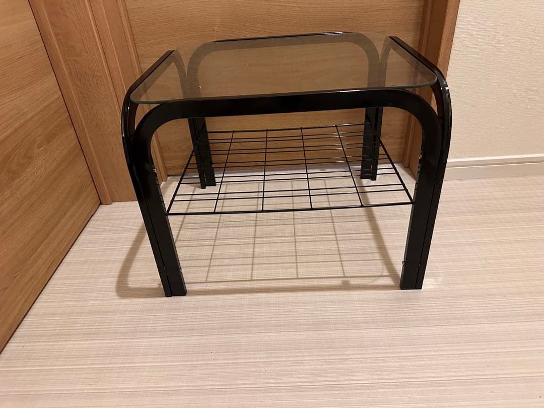 ミッドセンチュリー アイアンフレーム センターテーブル ガラス