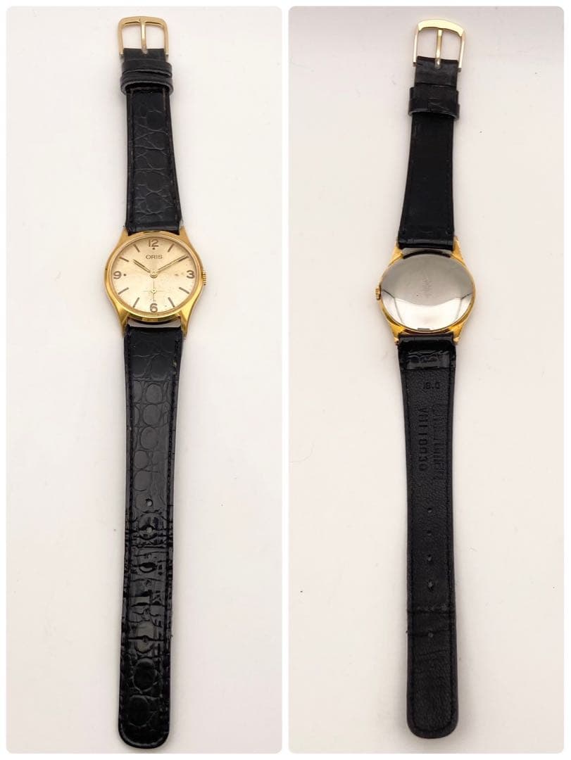 【稼働】ORIS スモセコ 手巻き時計 飛びアラビア数字 希少 ゴールド メンズ