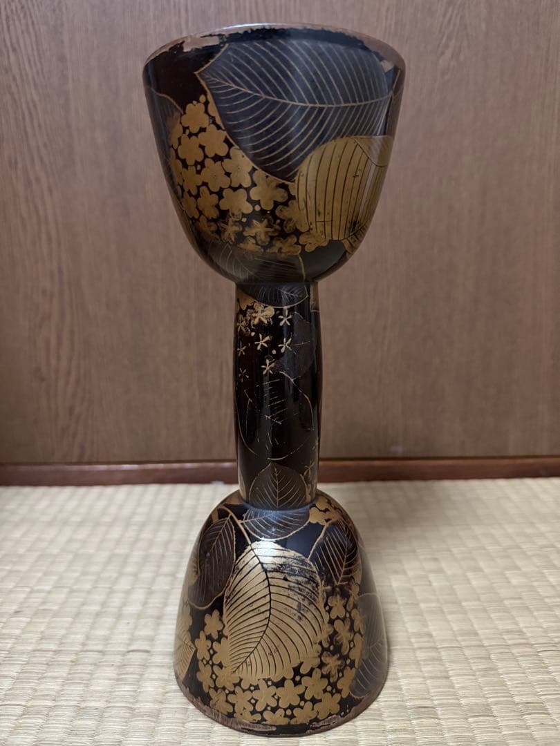 更に最終値下げ！　小鼓　蒔絵　鼓　胴　和楽器　つづみ　骨董　太鼓 更に最終値下げ！ 小鼓 蒔絵 鼓 胴 和楽器 つづみ 骨董 太鼓｜☆和