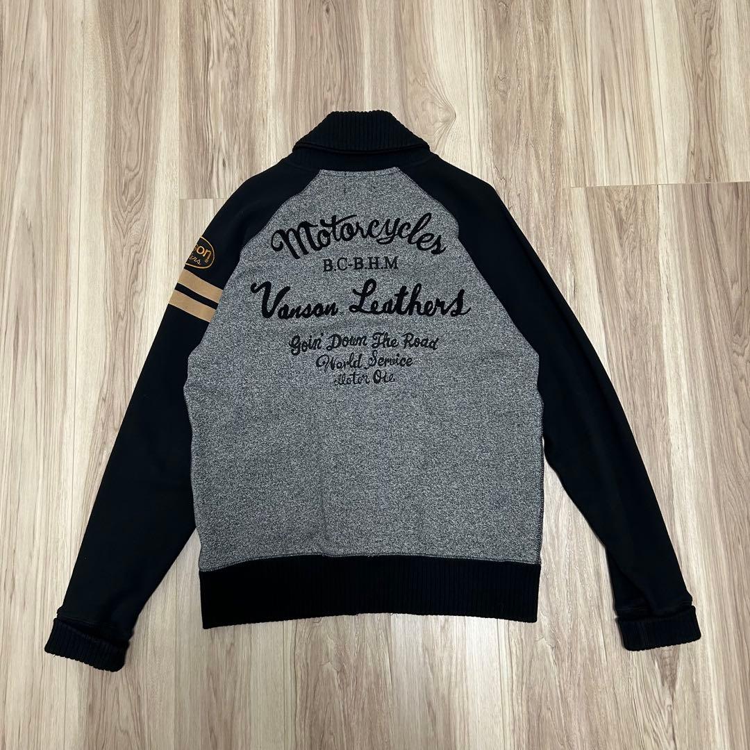 【美品】VANSON バンソン　ジップ　ジャケット　スウェット　ワッペン刺繍
