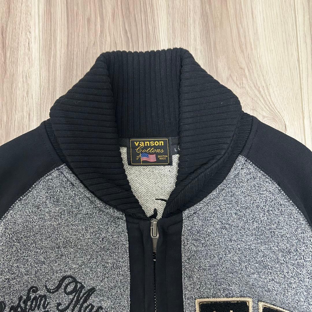 【美品】VANSON バンソン　ジップ　ジャケット　スウェット　ワッペン刺繍