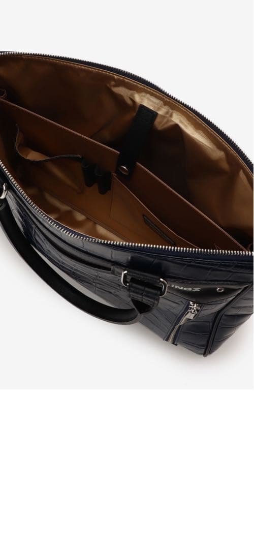 サマンサキングスクロコダイル型押し ビジネスバッグ ブラック