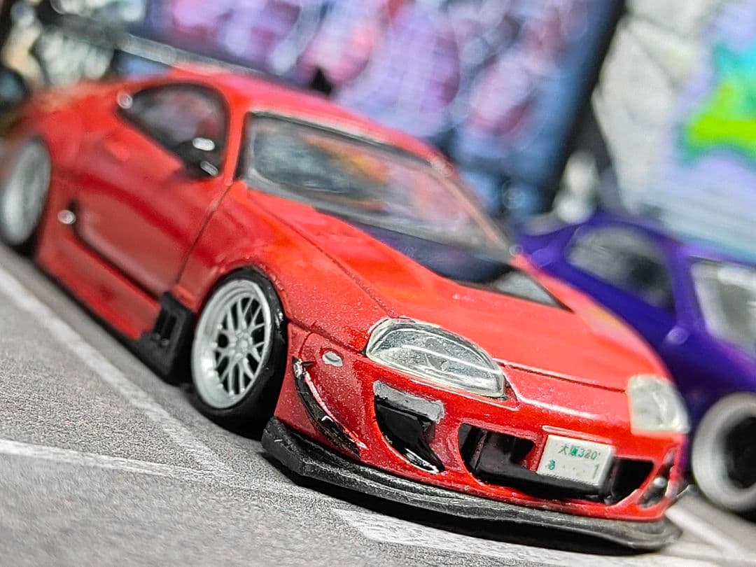 トミカ改造 トヨタ 80スープラ フルエアロ 織戸仕様 深リムホットウィール
