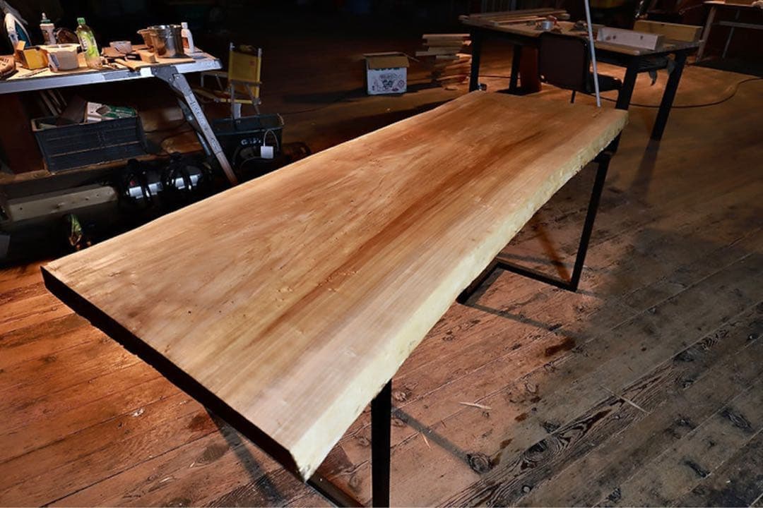 [セール品] ポプラ 一枚板　ダイニングテーブル 25万円→10万円以下