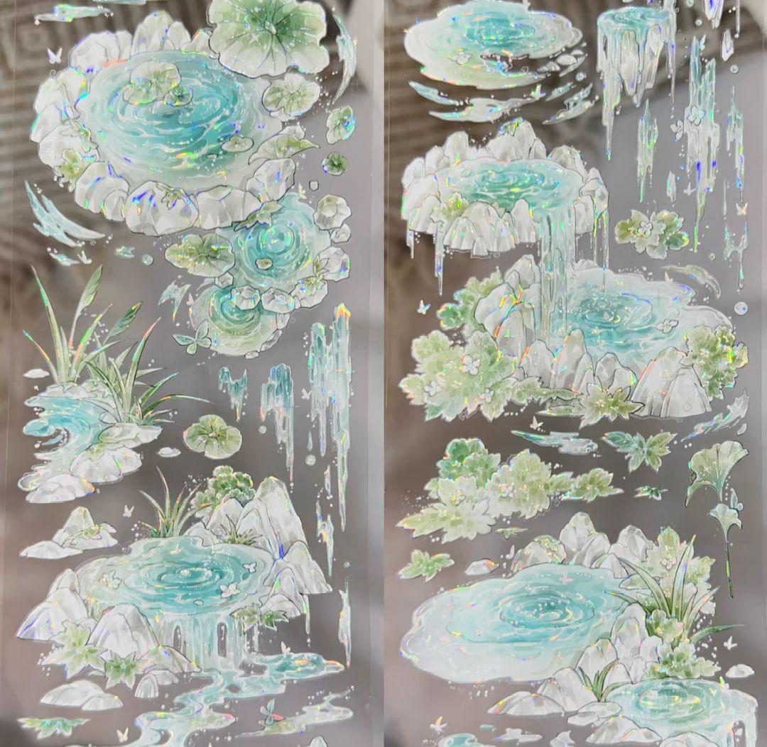 巻売 585☆ 海外 マスキングテープ マステ PET 装飾 花 贝壳光