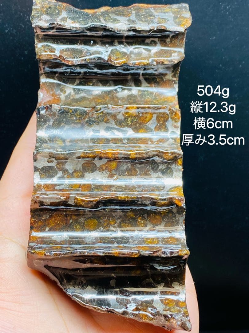 鑑別書付き パラサイト隕石 504g 123㍉ 石鉄隕石 セリコ隕石 高品質