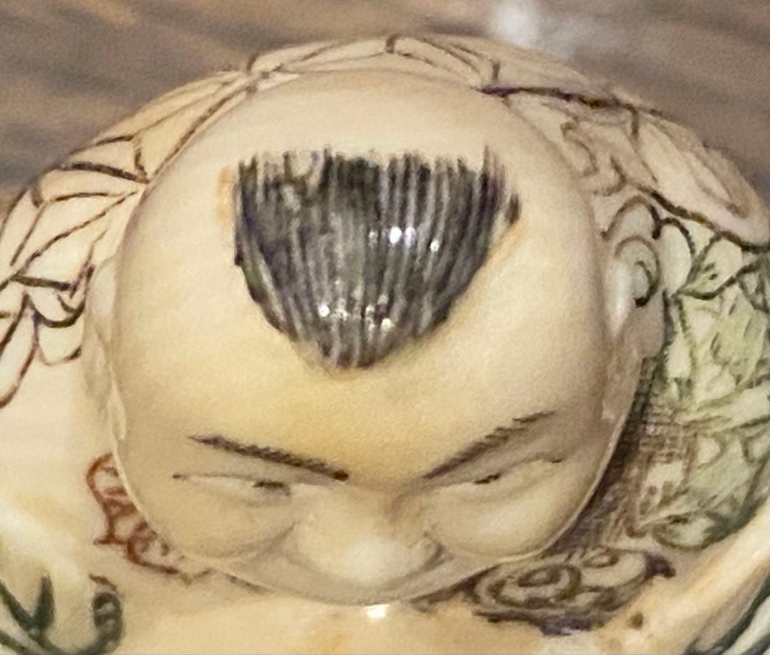 根付 唐子と桃 吉祥彫刻 細密細工 天然素材 ヴィンテージ レア 台湾茶器