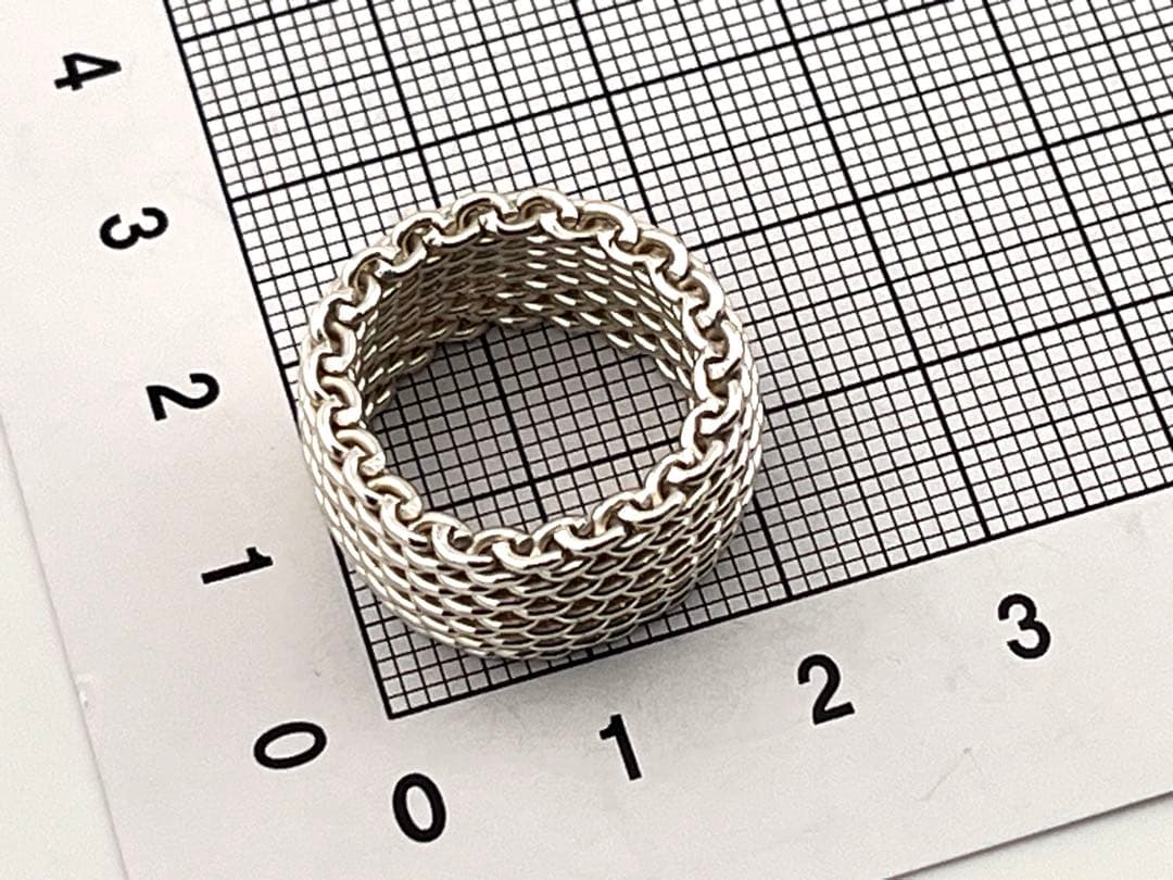 c921 オールド　ティファニー　サマセット　メッシュ　リング　925 約9号